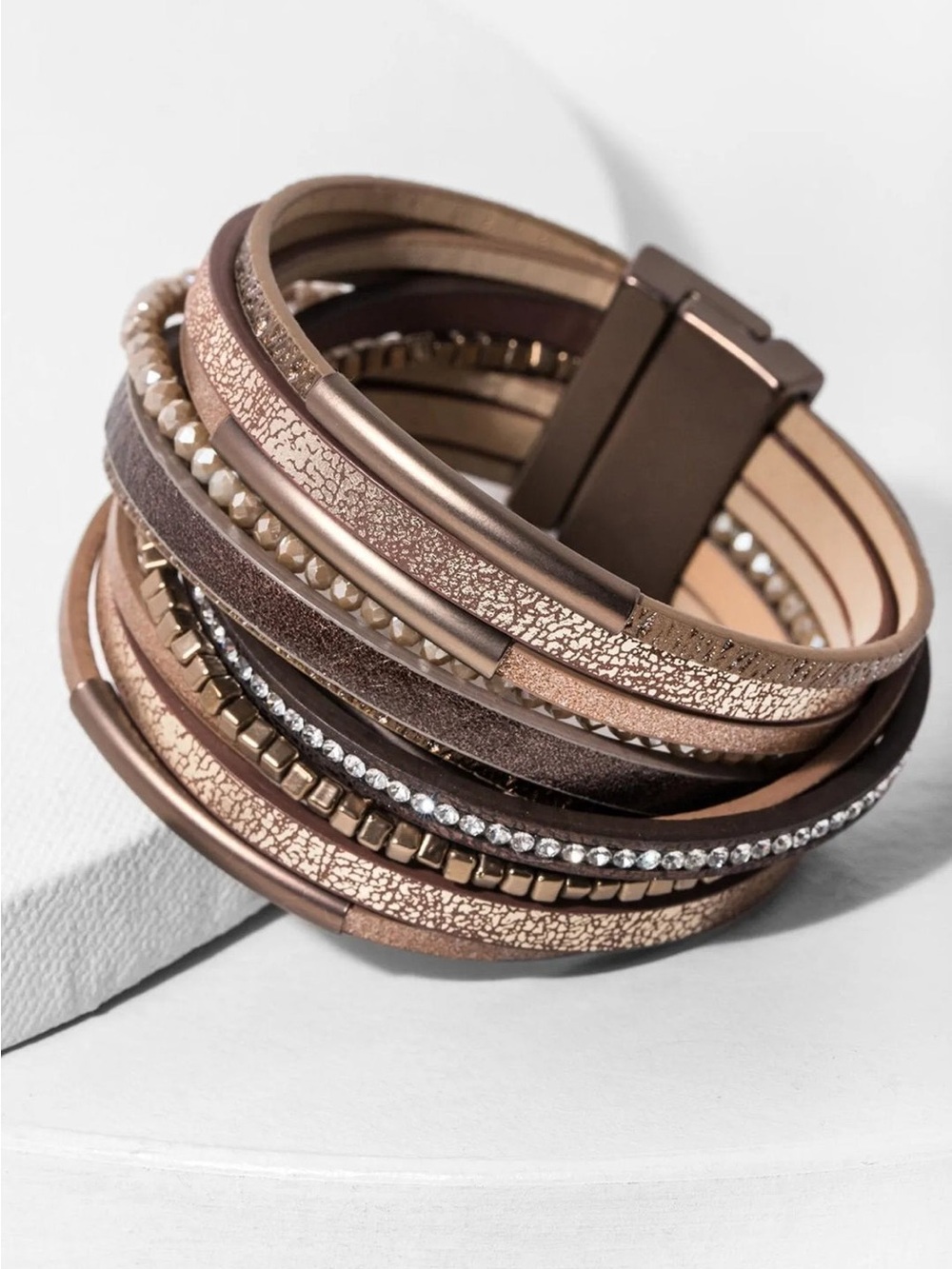 Saachi Glimmer Leather Bracelet- NWT